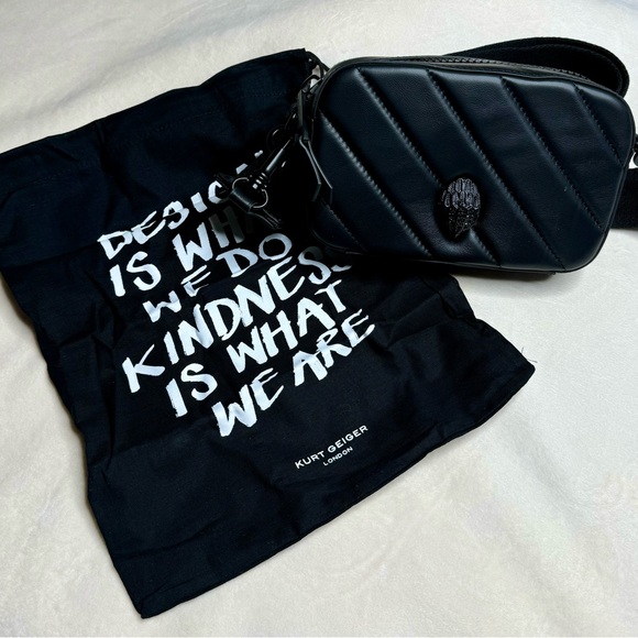 NEVER BEEN USED!  Kurt Geiger London Kensington Small Leather Camera Bag / Black - Picture 9 of 11
